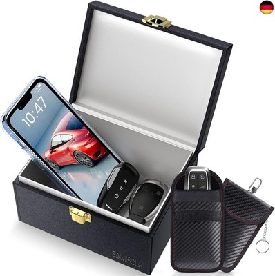 Samfolk Keyless Go Schutz Autoschlüssel Box, Faraday Box und Bags 2 Stück, K