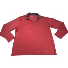Under Armour Pullover Mens 2x Red Heat Gear Loose Fit 1/4 Zip P20