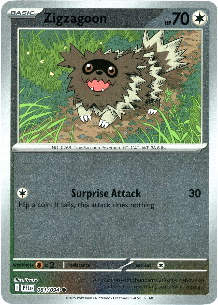 Zigzagoon 081/094 (Reverse Holo) ME02 Phantasmal Flames PFL