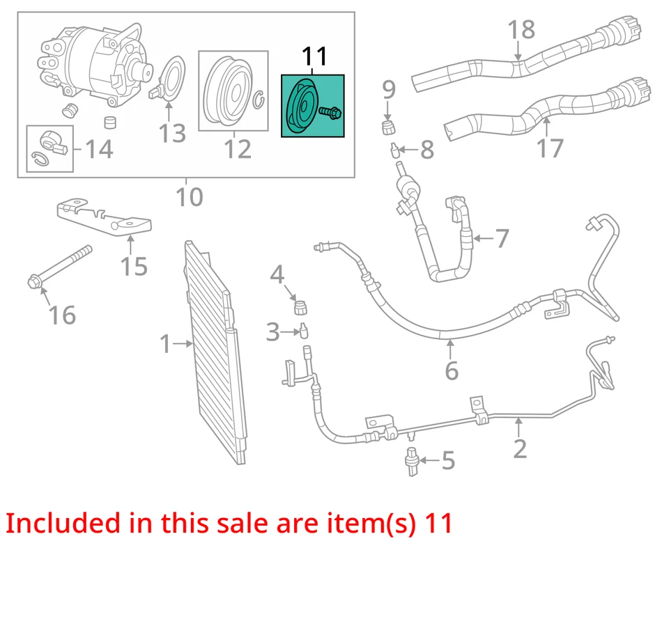 Embrague compresor aire acondicionado Dodge Dart 2013-2016 más de 68166479aa - nuevo OEM Foto 3 de 4