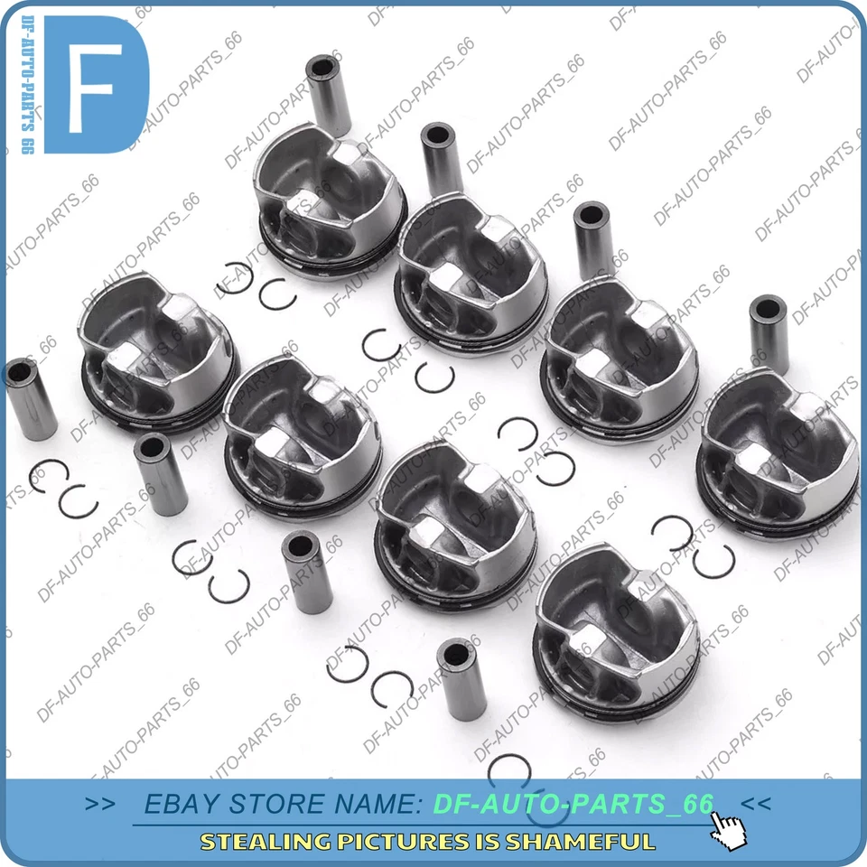 STD 8pcs MAHLE Pistons & Rings Kit Φ89mm For BMW X5 X6 M E70 E71 S63B44A 4.4T V8 - Image 2 of 4