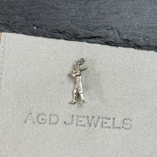 Vintage 925 Sterling Silver Baseball Player 3D Pendant Bracelet Charm