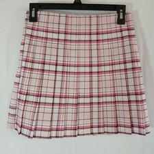 Women's Skirt Small Pink Plaid Pleated Mini Kawaii Schoolgirl Coquette Y2K Bratz