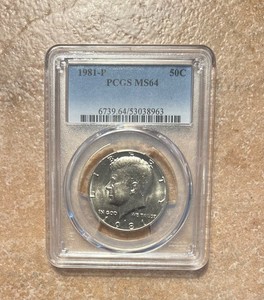 1981 p kennedy half dollar MS-64, great coin (toned) for collection!!