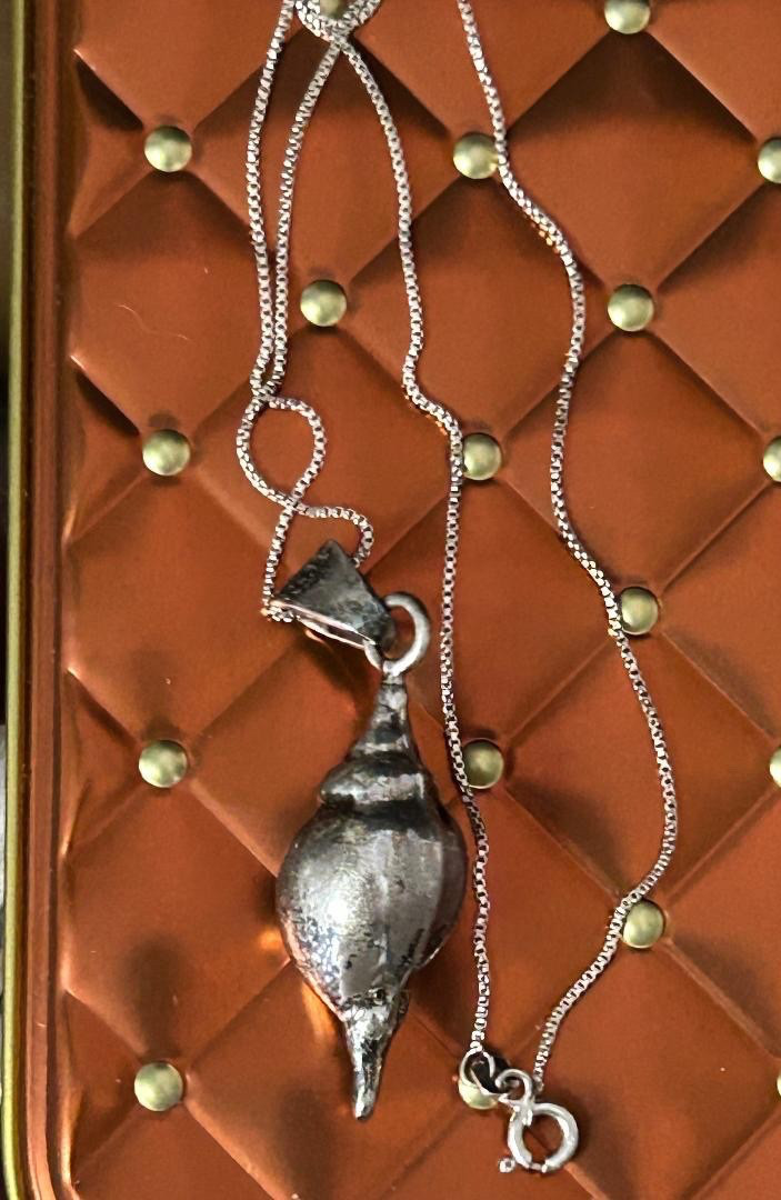 Solid Sterling Silver Mexico Conch 2” Pendant-Sea… - image 3