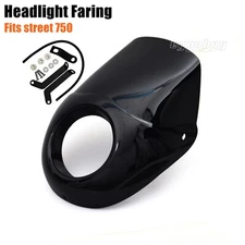 ABS Motorcycle Headlight Fairing Shield Front Mask Black For Harley Street 750