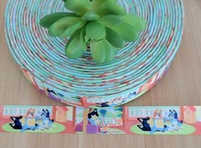 7/8 1 YD Blue Dog Grosgrain Ribbon TV Character Ribbon Blue Dog Livingroom
