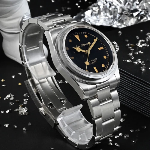 SAN MARTIN SN0106-G NH35 Automatik Edelstahl 37mm 20 ATM Herren Sportuhr - Bild 17 von 46