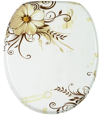 SANILO WC SITZ TOILETTENDECKEL KLODECKEL DECKEL MIT ABSENKAUTOMATIK / SOFTCLOSE FLOWER