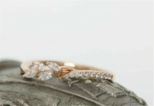 925 Sterling Silver Vintage Ring Rose Gold Plated Topaz Bypass Sz