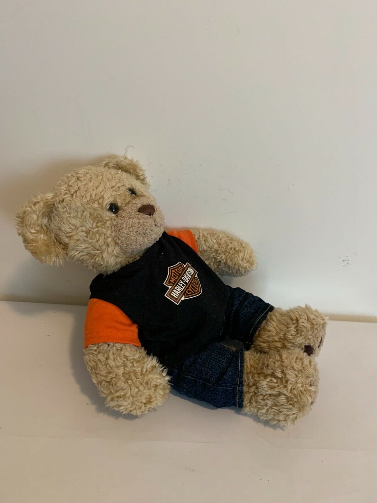 Build A Bear Teddy Bear Harley Davidson Shirt Denim Pants 18" Inch BAB Plush