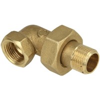 "Winkelverschraubung 90 Ig/Ag 1 1/2\" Flachdichtend Messing B"
