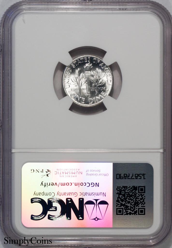 1946-S/S Roosevelt Dime RPM VP-005 NGC MS66 FT FULL BANDS FB FSB