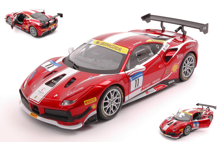 Diecast Car Scale 1:24 Burago FERRARI 488 CHALLENGE No.11 FORMULA RACING