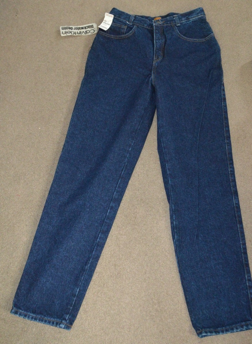 NWT Vintage Calvin Klein Super Hi-Rise Indigo Mom Jeans 11/12 Blackwater Denim