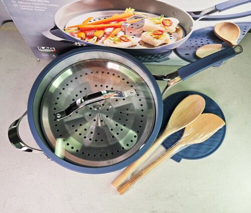 NEW Tramontina Ceramic Nonstick All In One Plus Pan 6 Piece Set Blue - Picture 2 of 10