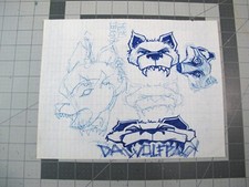 vtg 1990s hip hop  Original art Joe Buck concept logo Da Wolfpack 4C