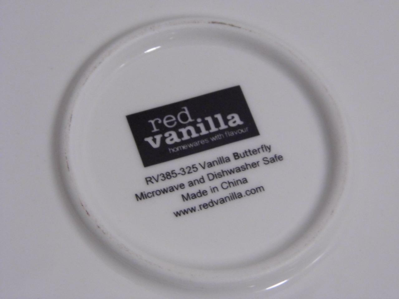 Red Vanilla dinnerware VANILLA BUTTERFLY white oval scoop serving PLATTER plate