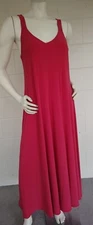 Sun Kim Lagenlook Long Maxi Swing Sleeveless Tank Dress Red/Hot Pink M Stretch