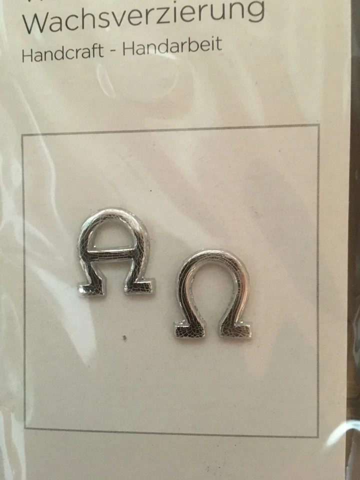 Verzierwachs Alpha Omega silberf. Kerzenwachs Wachsdekor Borte Wachs Wachskerze