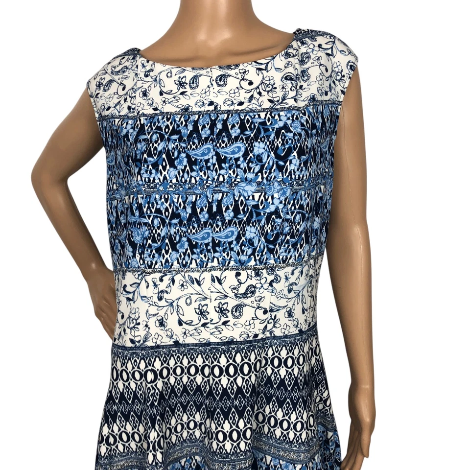 Vestido Danny & Nicole Floral Estampado Paisley Línea A Talla 14 Vaquera Occidental Boho Foto 2 de 4