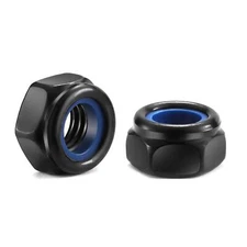 M6 x 1.0mm Nylon Insert Hex Lock Nuts 100Pcs 304 Stainless Steel Locknuts, He...