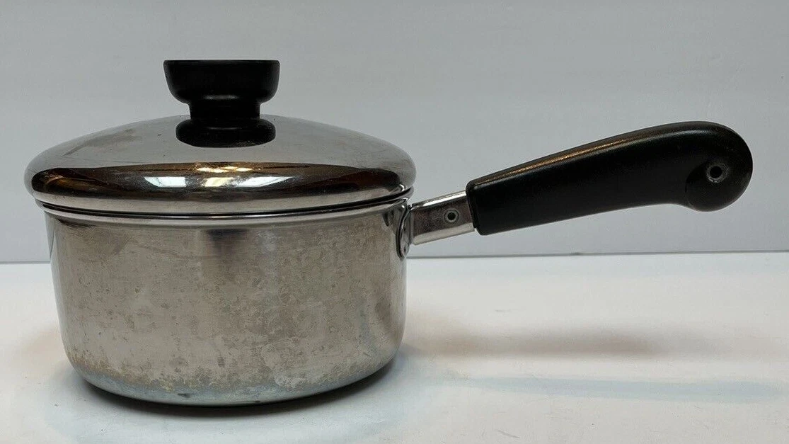 Revere Ware 1 Qt. Stainless Sauce Pan w/Lid & Heat Disc Clad Bottom Clinton IL