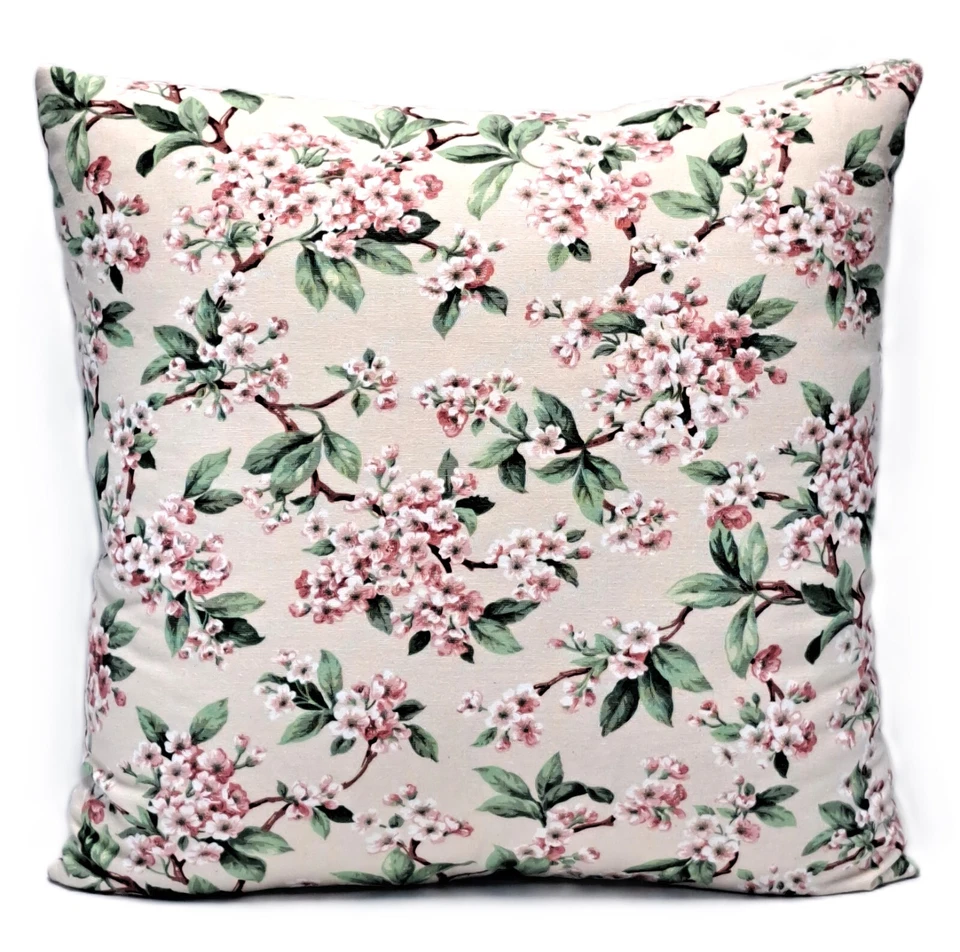 Funda de almohada decorativa cuadrada floral flor de cerezo de 18" o 20" Foto 3 de 4