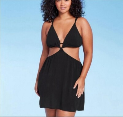 Women's Cut Out Cover Up Mini Dress Wild Fable Black Size L (12-14) | eBay