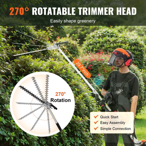 VEVOR 6-in-1 Heckentrimmer Benzin-Heckenschere 43CC Langstielheckenschere 1,15L - Bild 3 von 12