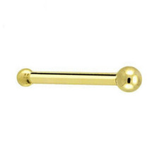 14K Yellow Gold Ball Stud Nose Ring 20G 0.8mm REAL SOLID GOLD Body Fine Jewelry