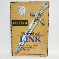 Zelda II Link Nintendo Gaming Rustic Vintage Metal Tin Signs Man Cave Garage