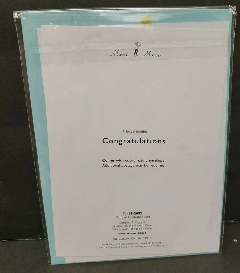 You Did It! Graduation Embellished 5" x 7" Greeting Card Octopus - Image 2 of 2