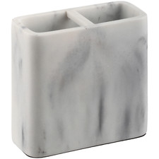 Faux Marble Toothbrush Holder, White