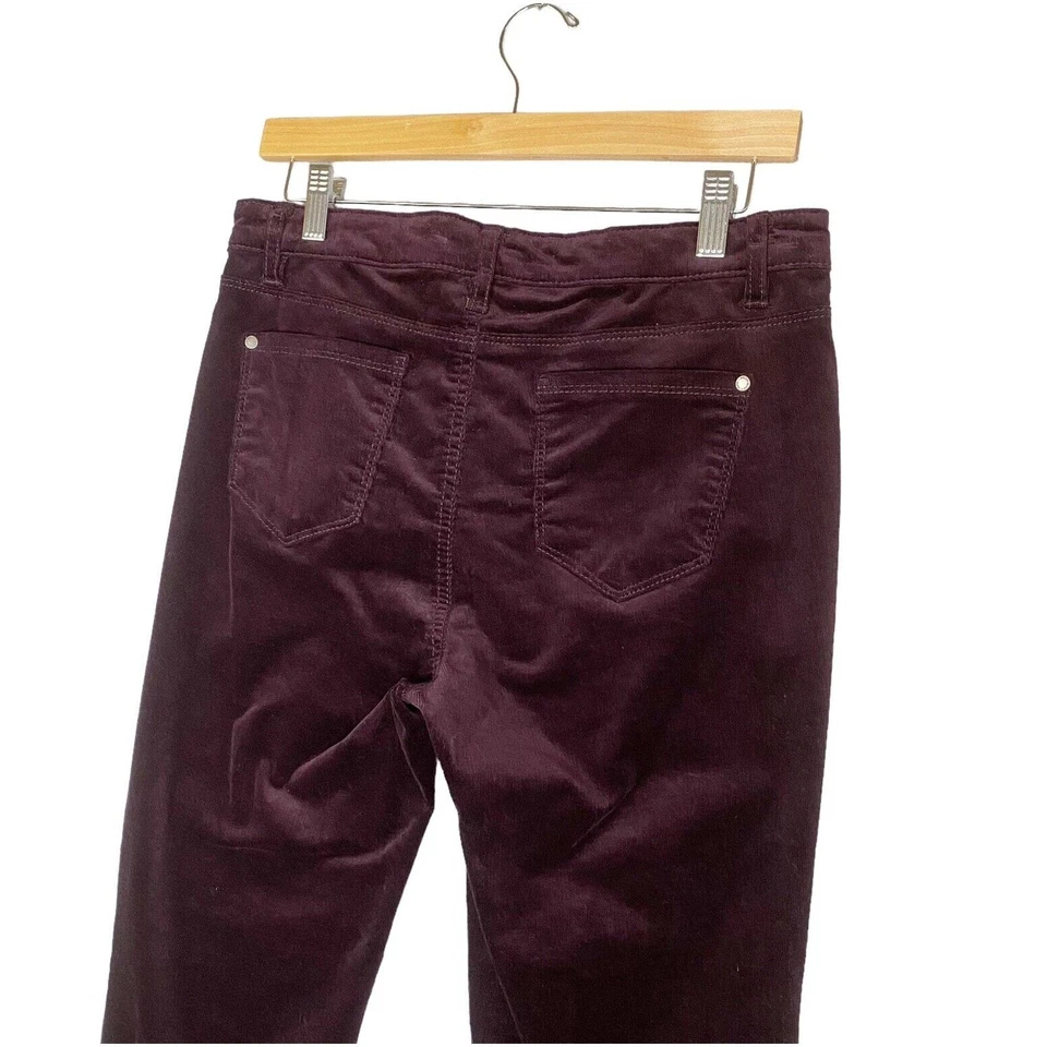 Pantalones Buffalo para mujer talla 8/29 borgoña ICON terciopelo tiro medio ajustados y cordón esculpido Foto 4 de 4