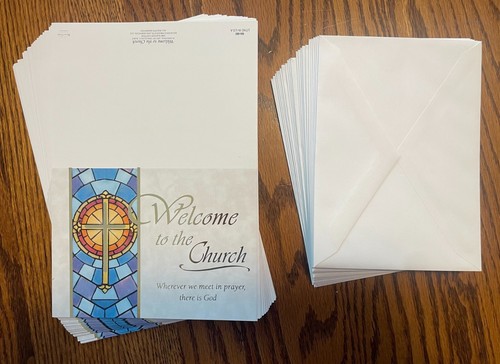 SCATOLA da 25 / Benvenuti in Chiesa / Carte e Buste / MA-980 / Vetrate