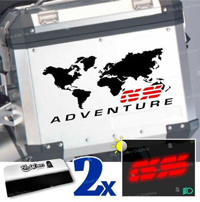 N.2 Stickers Map The World Compatible With BMW GS Adventure Suitcases