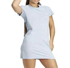adidas Women's Wonder Blue Essentials 3-S Jersey Fitted Tee Dress IR7448 S/M/L