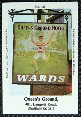 Matchbox Label Wards Pub Queens Ground Hotel Langsett Road Sheffield No 18 MM925