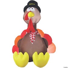 72" Blow Up Inflatable Turkey with Lights Yard Decoration