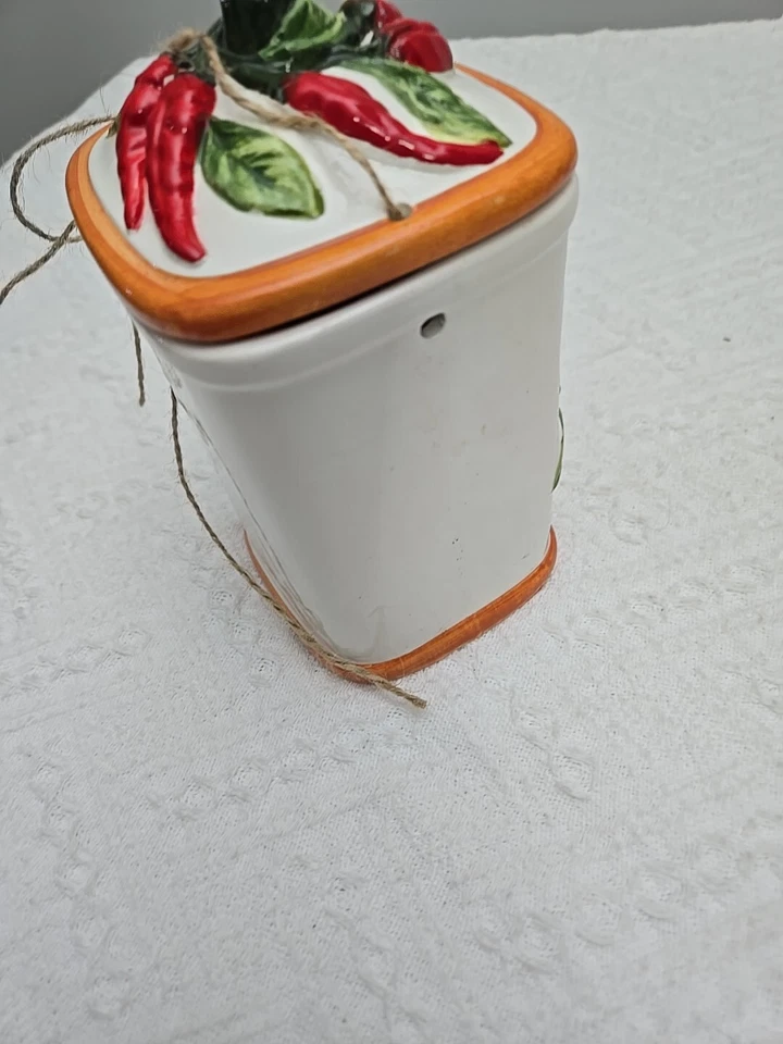 Decorative Ceramic Jar With Raised Chili Peppers Made in Italy - Image 4 of 4
