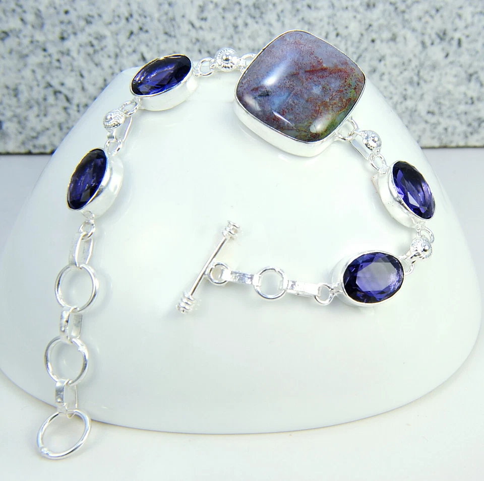 Damen-Armband entzückende  Edelsteine Jaspis Filled Sterling Silber 925 - Bild 2 von 2