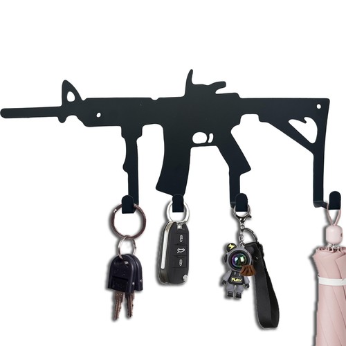 Key Holing Rifle Gun Wall Mounted Metal Key Holder Key Organizer Metal Key Hook 11.8