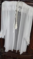 Lace-Trim Sheer Chiffon Robe size S