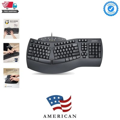 PERIBOARD-512B Wired Ergonomic Keyboard - Split Keyboard, Wrist Rest, Natural...