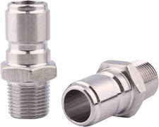 2-Pack Stainless Steel Male Quick Disconnect 3/8-inch MPT Homebrew Fitting