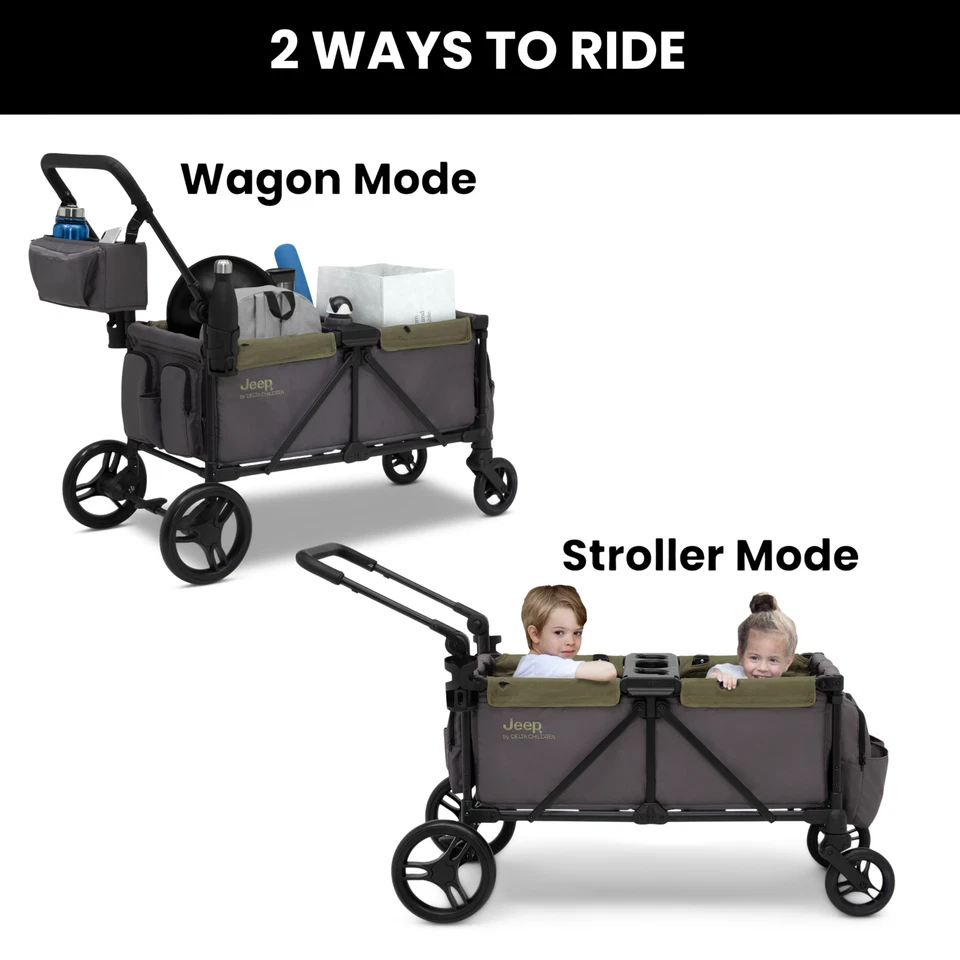 Cochecito deportivo todo terreno gris/verde oliva - Delta para niños Jeep | 144 Foto 3 de 4