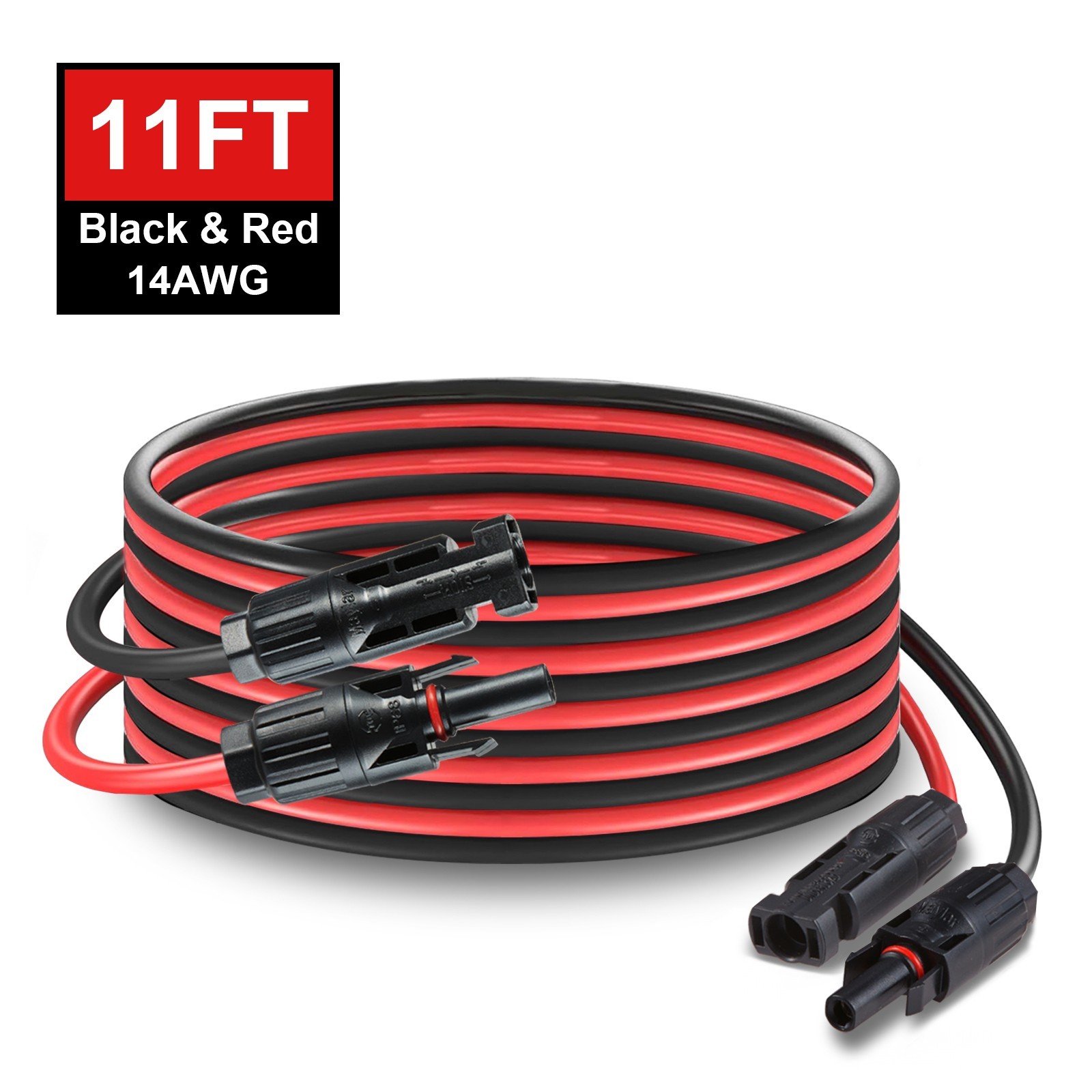 Extension Cable 14AWG solar panel wire red black PV cable 600V solar panel cord