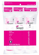 Swisspers Premium 100 Cotton Rounds, 80 Count Pack of 3 , White