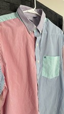 Men's IZOD Non-Iron Stretch Multicolor XL/TG XG Striped Long-Sleeve Button Shirt